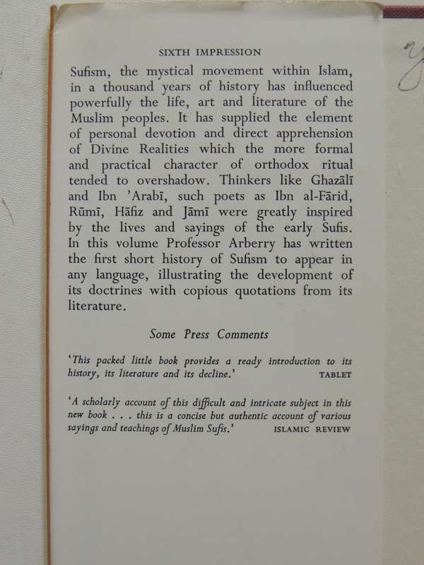 Sufism: An Account Of The Mystics Of Islam - A.J. Arberry