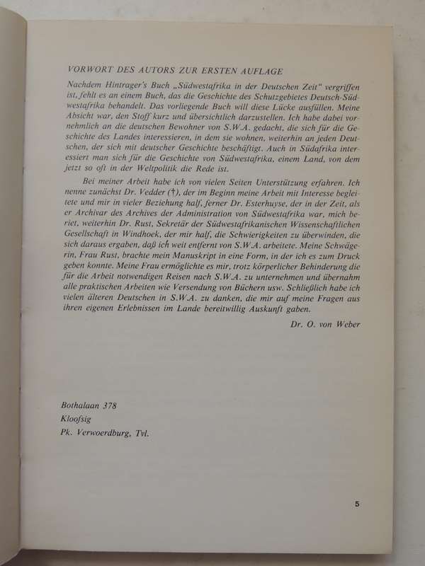 Geschichte Des Schutzgebietes Deutsch-Sudwest-Afrika - Otto Von Webber