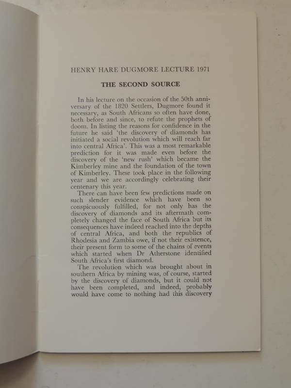 The Second Source (2nd Dugmore Memorial Lecture)M.C. O'Dowd