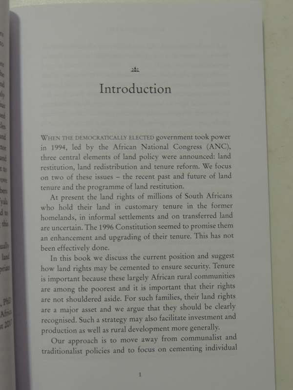 Rights To Land: A Guide To Tenure Upgrading And Restitution In South Africa William Beinart, Peter D