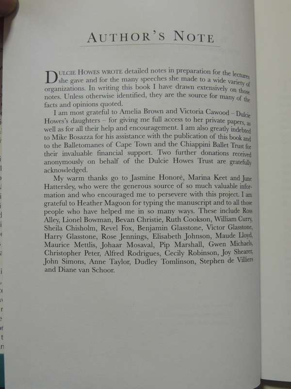 Dulcie Howes - Pioneer of Ballet in South Africa - Richard Glasstone