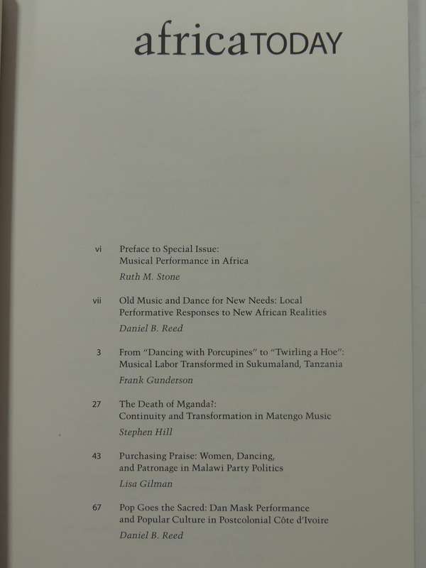 Africa Today: Special Issue-Musical Performance In Africa (Volume 48 No. 4 Winter 2001