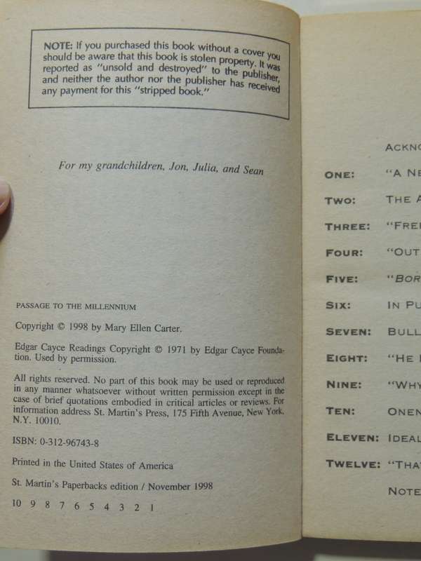 Passage to the Millenium - Edgar Cayce and the Age of Aquarius - Mary Ellen Carter