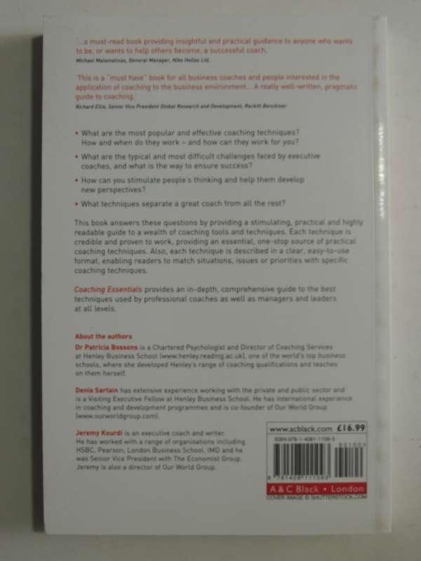 Coaching Essentials: Practical, Proven Techniques For World-Class Executive Coaching Patricia Bosson