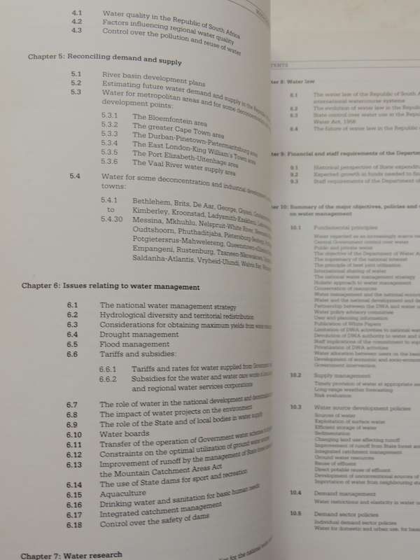 Management Of The Water Resources Of The Republic Of South AfricaDepartment Of Water Affairs