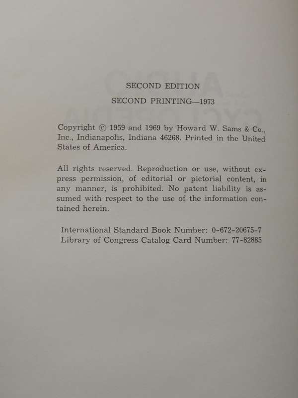 Audio Cyclopedia - Howard M. Tremaine  2nd Edition, Second Printing 1973