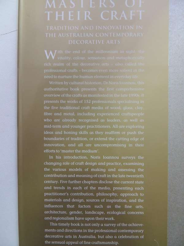 Masters Of Their Craft Tradition & Innovation In The Australian Contemporary Decorative ArtsNoris I