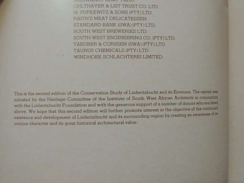 Luderitz And Environs: Conservation Study-School Of Architecture University Of Natal 1979  IN GERMAN