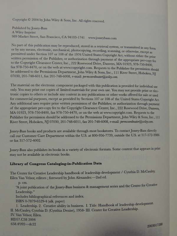 Handbook Of Leadership Development- Cynthia D. McCauley, Ellen Van Velsor
