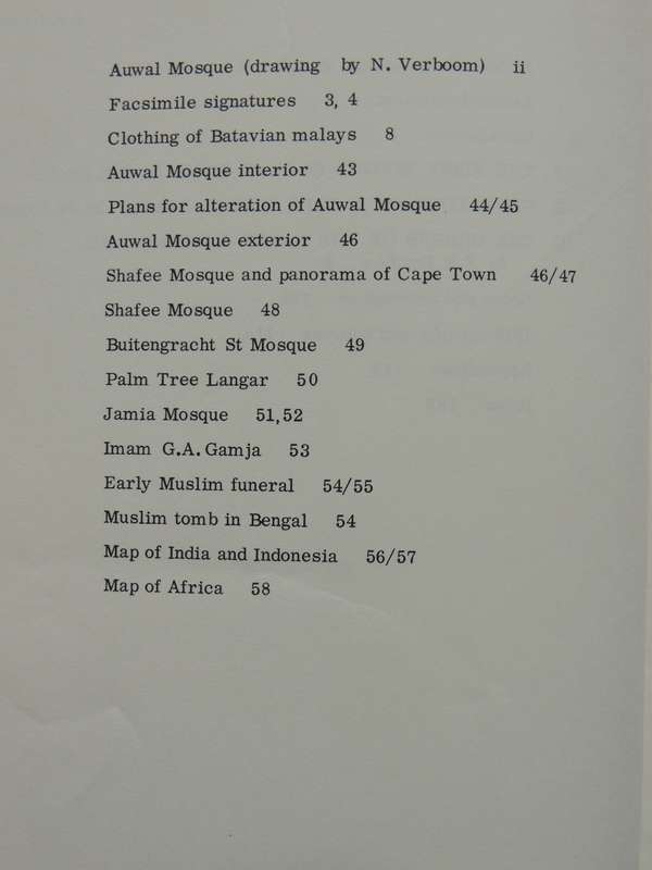 The Early Cape Muslims: A Study Of Their Mosques, Genealogy & Origins Frank R Bradlow, M Cairns