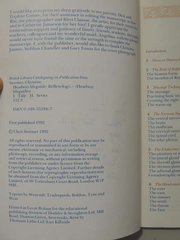 Reflexology - Chris Stormer     (Inscribed)