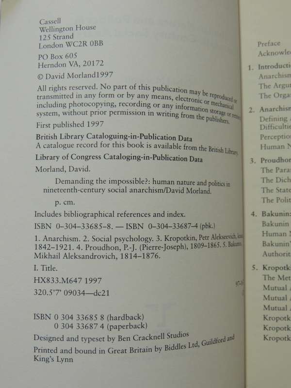 Demanding The Impossible? Human Nature &Politics In 19th-Century Social Anarchism  - David Morland
