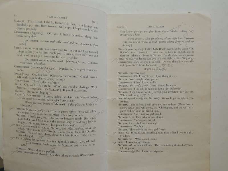 I Am A Camera, A Play in Three Acts - John van Druten     Pub 1954