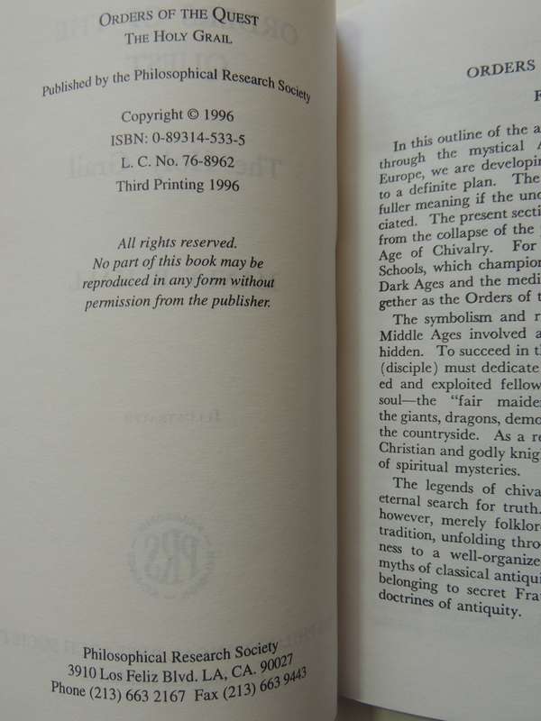 Orders of the Quest - The Holy Grail - Manly P Hall