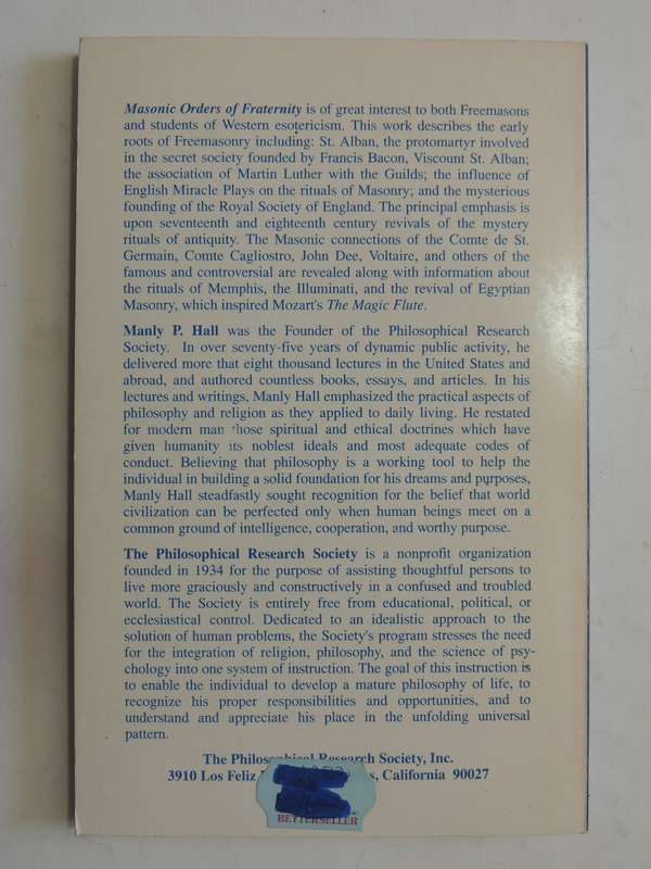 Masonic Orders of Fraternity - Manly P Hall