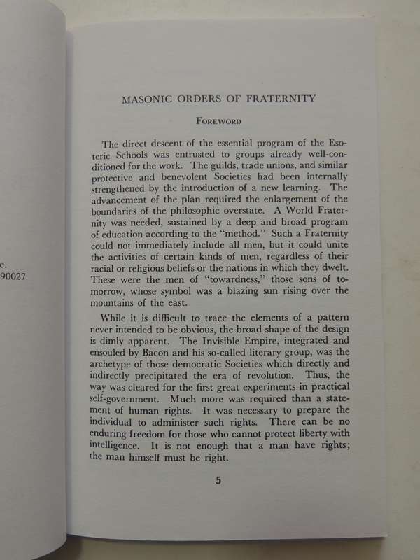 Masonic Orders of Fraternity - Manly P Hall