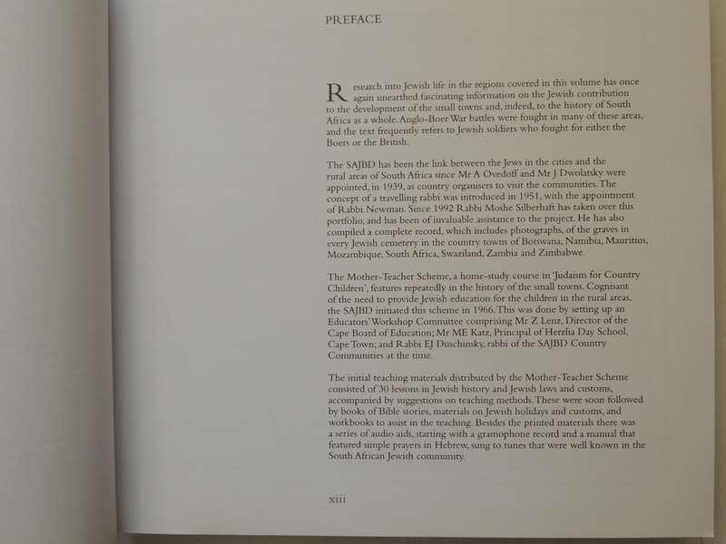 Jewish Life In South African Country Communities: Vol V Goldfields, Mountain Route, Riemland, Southe