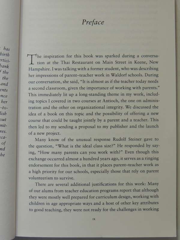 A Second Classroom: Parent-Teacher Relationship In A Waldorf School - Torin M. Finser