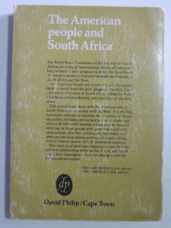 The American People And South Africa- ed Alfred O Hero & John Barratt