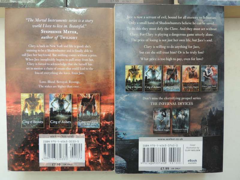 The Mortal Instruments Series, City of Bones, Ashes, Glass, Fallen Angels, Lost Souls Cassandra Clar