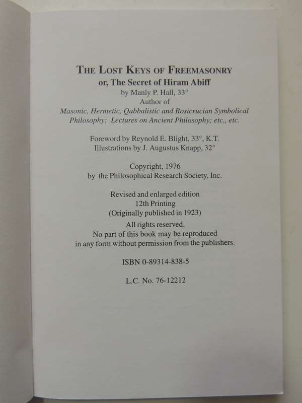 The Lost Keys of Freemasonry - Manly P Hall
