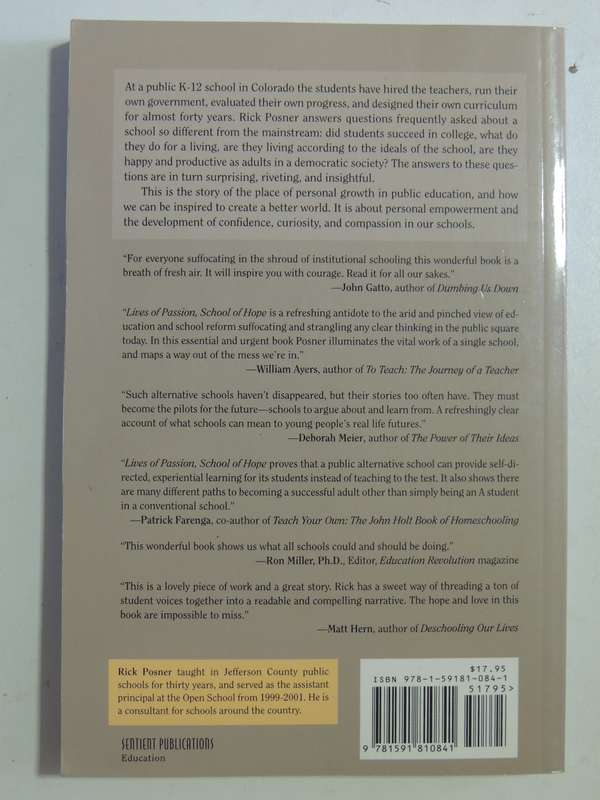 Lives Of Passion, School Of Hope How..Public School Ignites A Lifelong Love Of Learning-Rick Posner