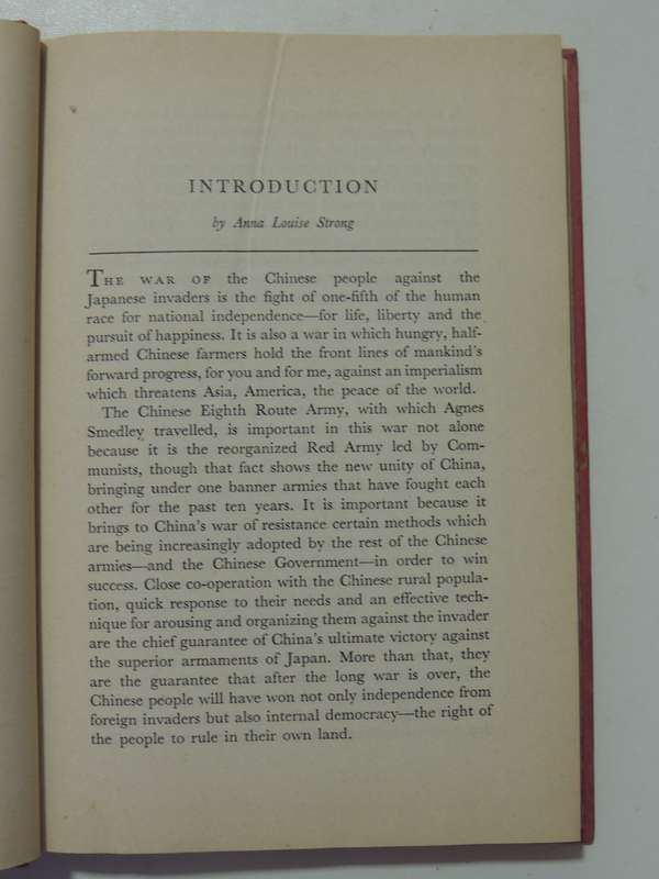 Left Book Club Edition, China Fights Back: An American Woman With The 8th Route Army- Agnes Smedley