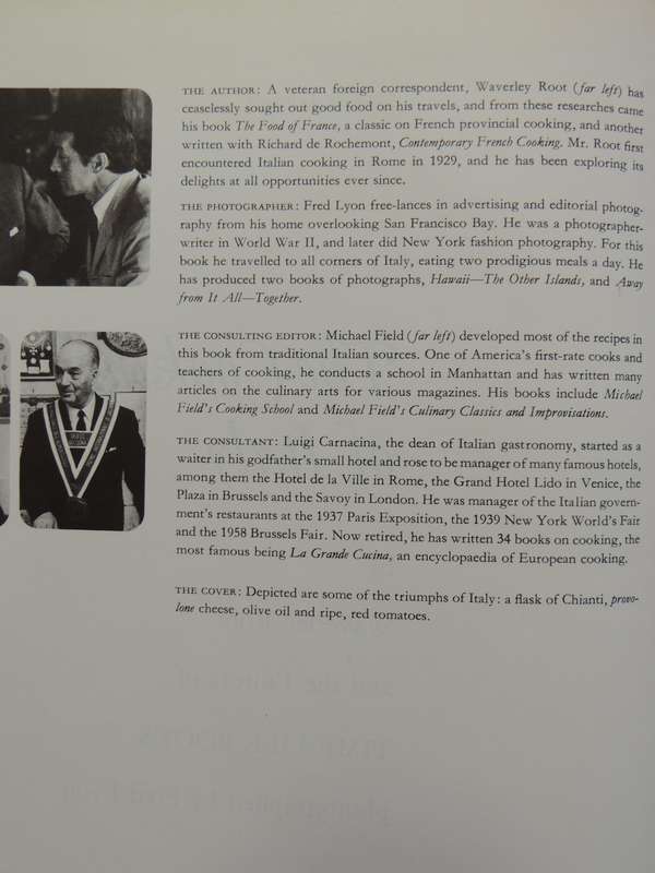 Time-Life Foods Of The World: The Cooking Of Italy - Waverley Root   (2 volumes)