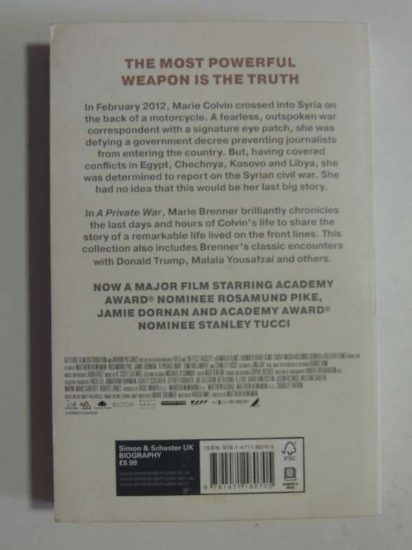 A Private War: Marie Colvin And Other Tales Of Heroes, Scoundrels And RenegadesMarie Brenner