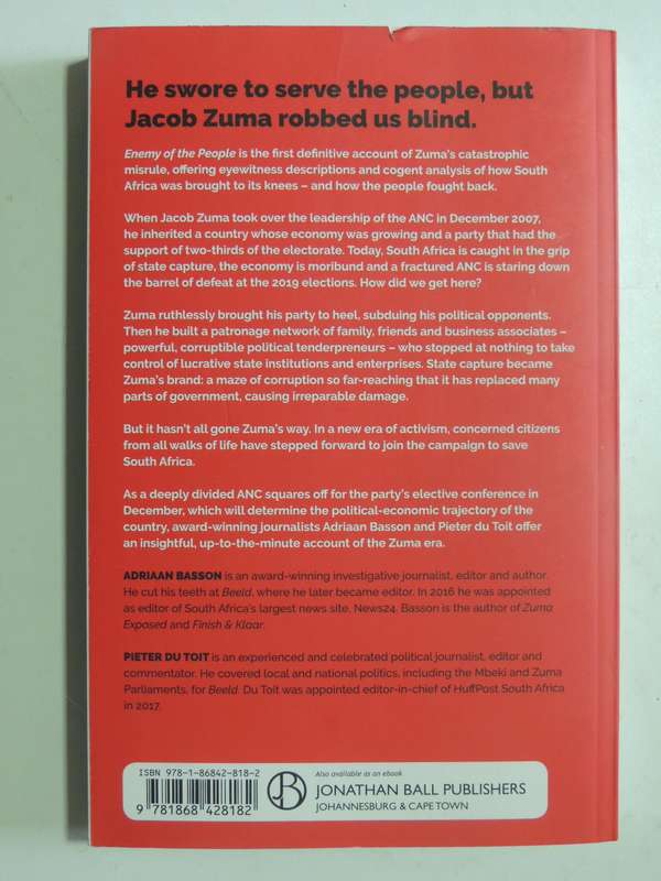 Enemy Of The People: How Jacob Zuma Stole South Africa & How The People Fought Back - Adriaan Basson