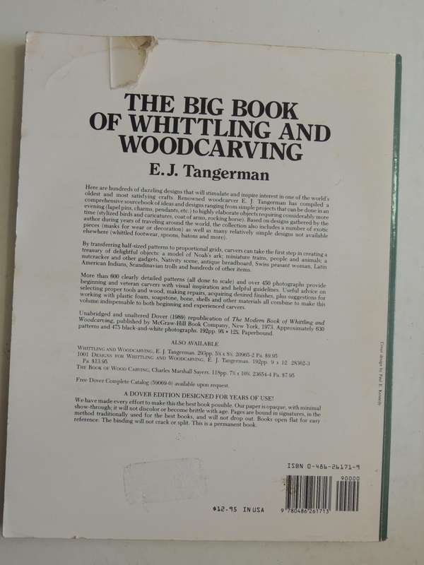 The Big Book Of Whittling And Woodcarving- E.J. Tangerman