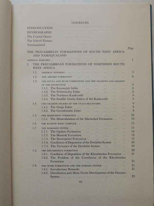 The Precambrian Geology Of South West Africa And Namaqualand - Henno Martin