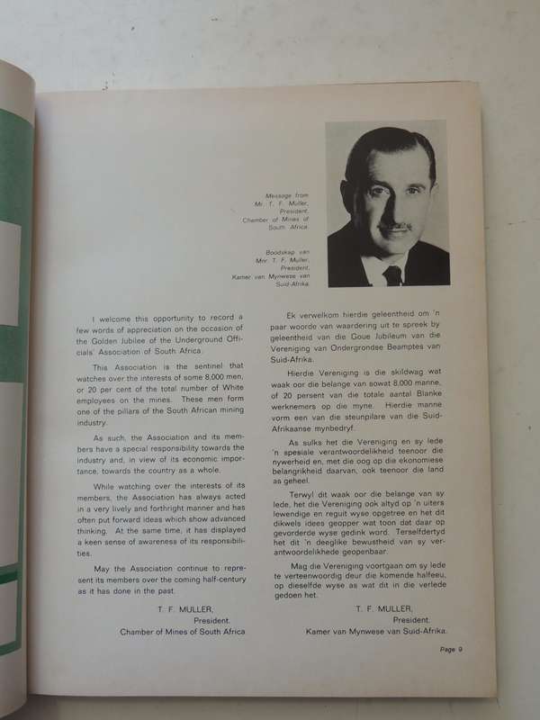 Vereniging van Ondergrondse Amptenare van Suid Afrika: 50 Jare van Saamwerking in Mynbou/50 Years of