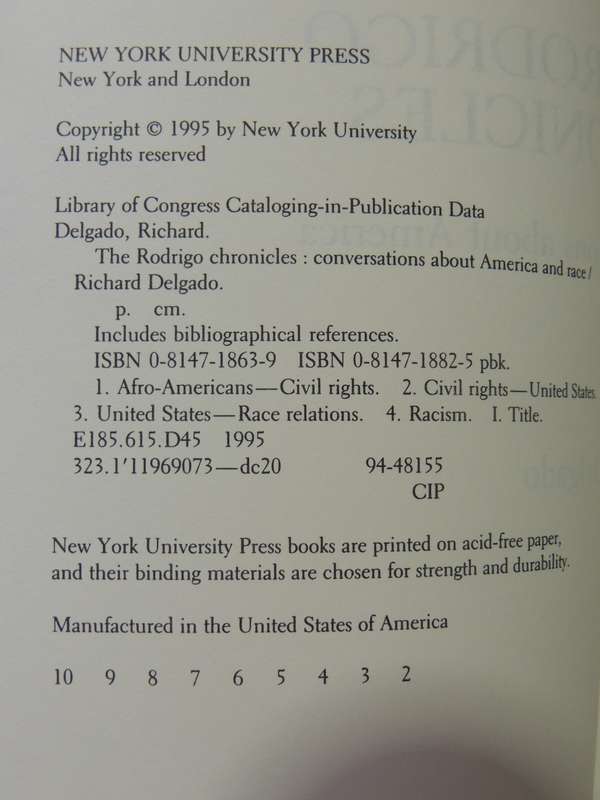 The Rodrigo Chronicles: Conversations About America And Race - Richard Delgado