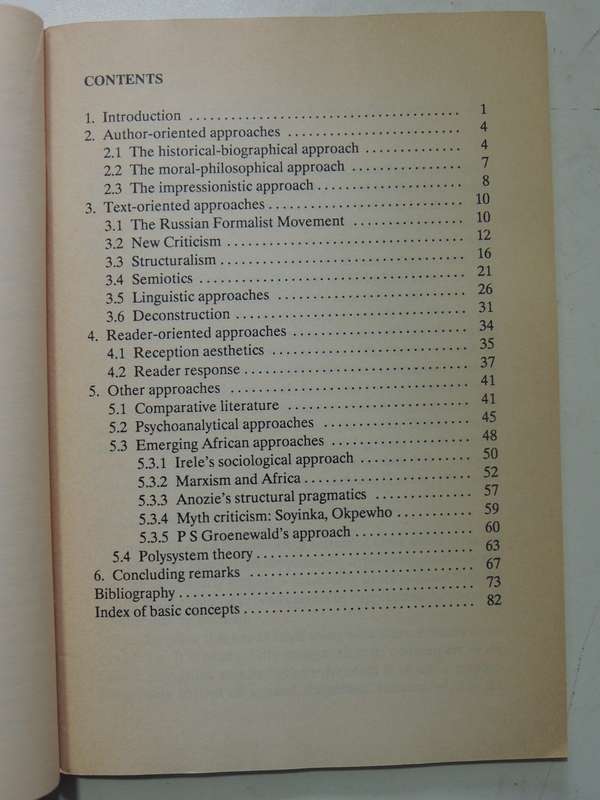 African Literature: Approaches And Applications - C.F. Swanepoel