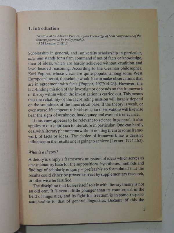African Literature: Approaches And Applications - C.F. Swanepoel