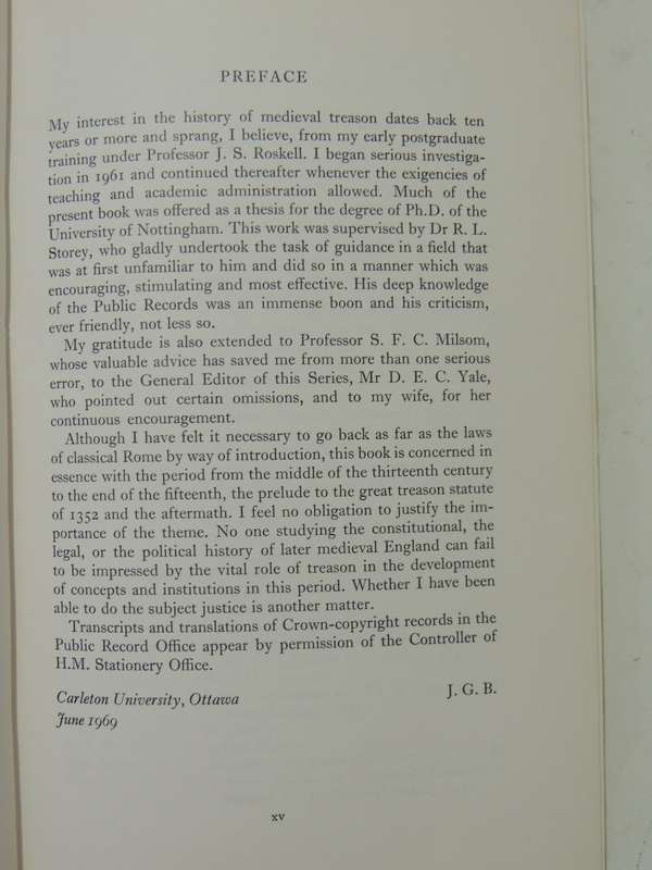 The Law Of Treason In England In The Later Middle Ages - J.G. Bellamy