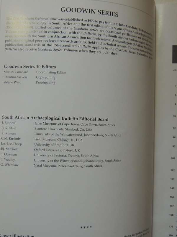 South African Archaeological Society Goodwin Series Volume 10 December 2008: Current Themes In Middl