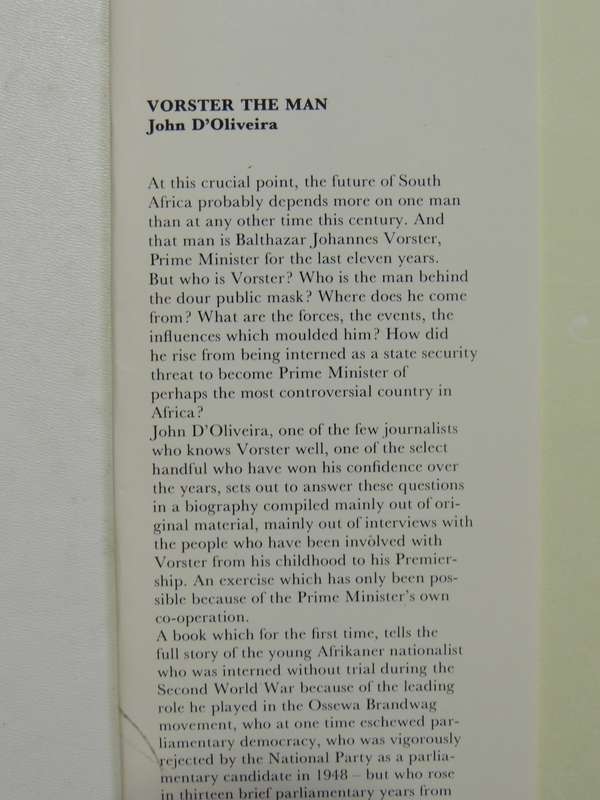Vorster - The Man - John D'Oliveira