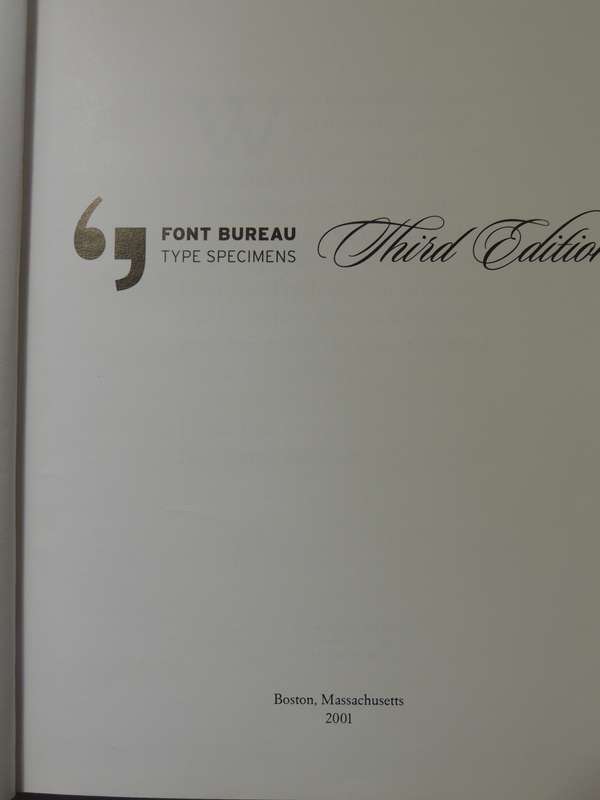 Font Bureau Type SpecimansPub 2001