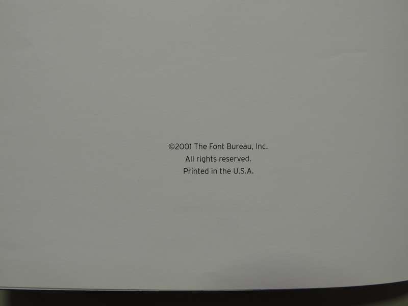 Font Bureau Type SpecimansPub 2001