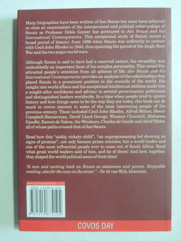 Jan Smuts And His International Contemporaries- O. Geyser