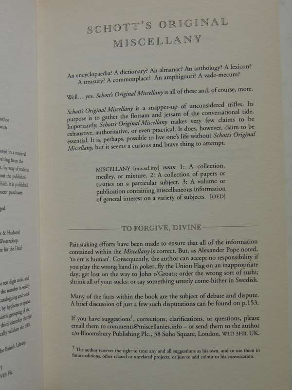 Schott's Original Miscellany - Ben Schott