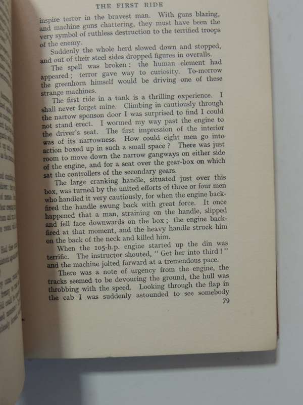 Tank Warfare: The Story Of The Tanks In The Great War- F. Mitchell M.C.