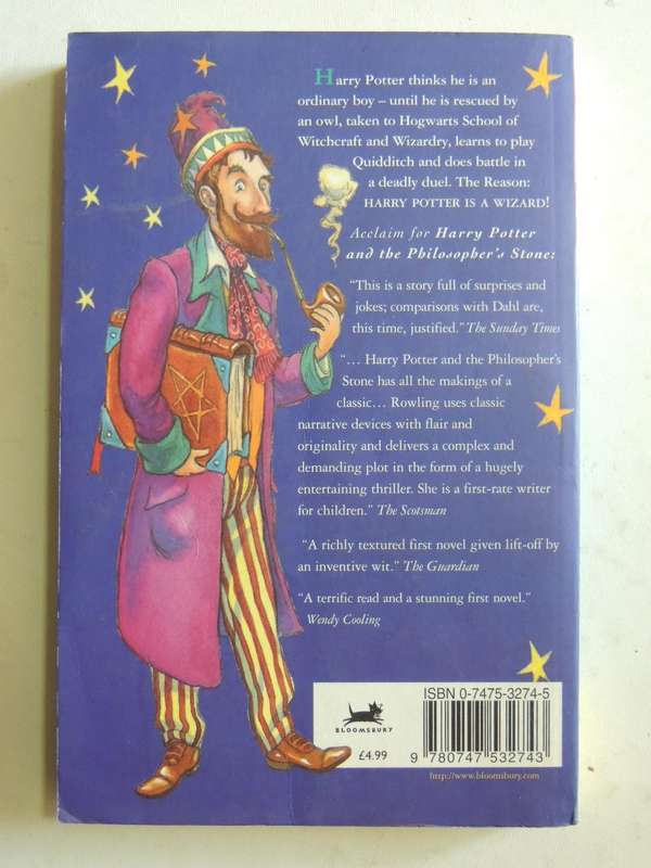 Harry Potter And The Philosopher's Stone - JK Rowling   FIRST EDITION 37th Printing