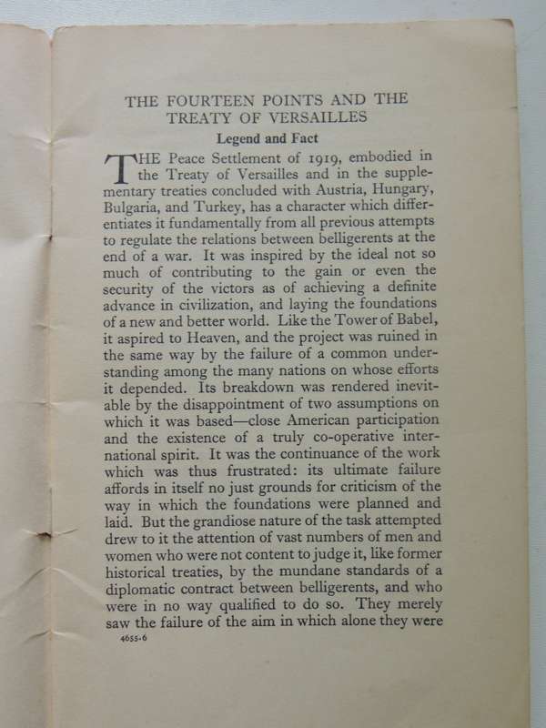 The Fourteen Points And The Treaty Of Versailles - G.M. Gathorne-Hardy
