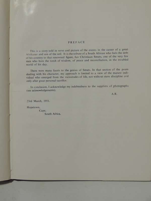 Jan Christiaan Smuts His Character And Life: An Illustrated Story In Verse - Arnold Rieck