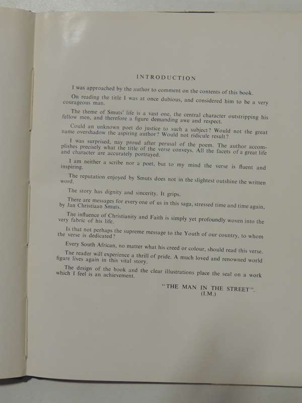 Jan Christiaan Smuts His Character And Life: An Illustrated Story In Verse - Arnold Rieck