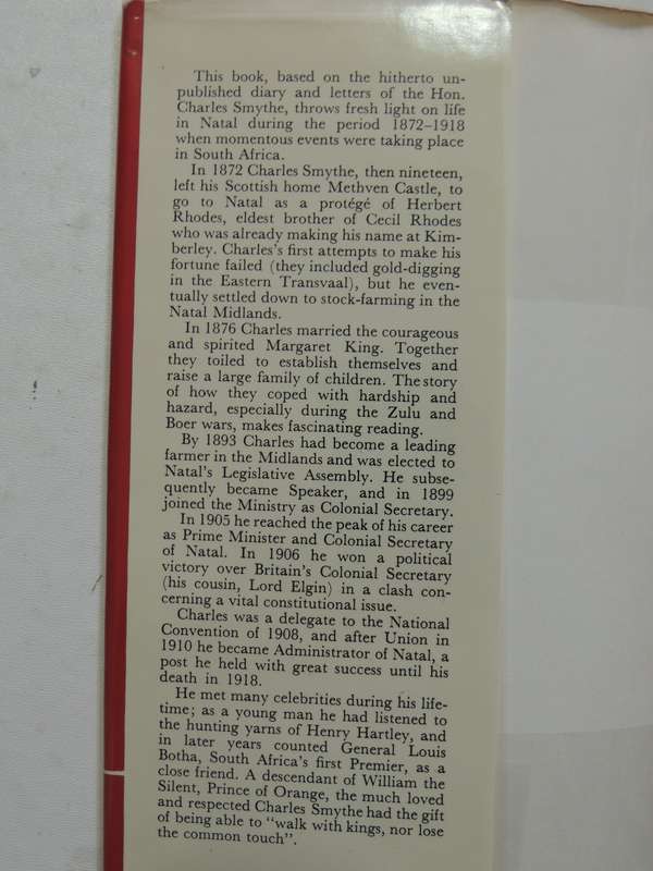 Charles Smythe: Pioneer, Premier And Administrator Of Natal - Daphne Child