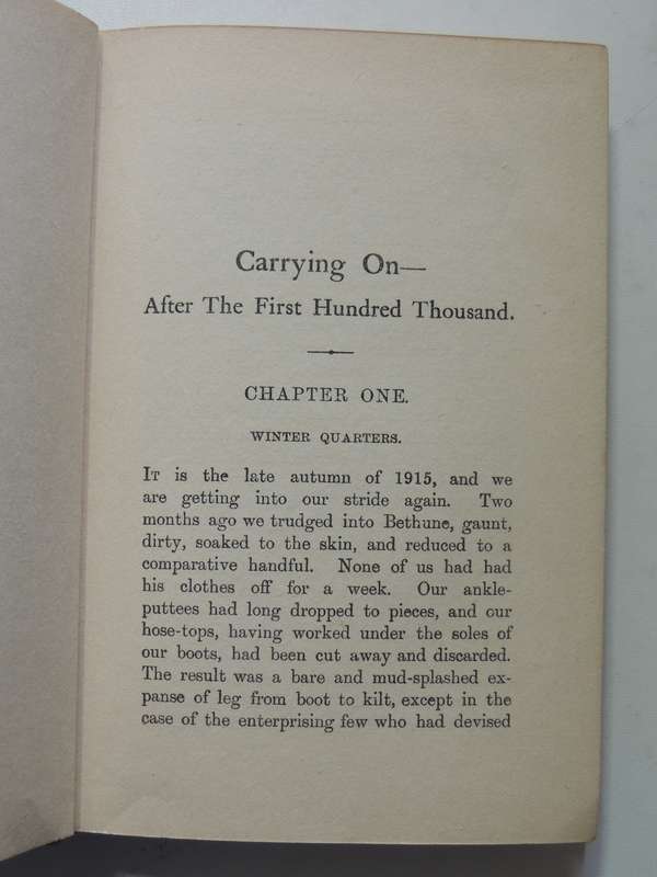 Carrying On - After The First Hundred Thousand - Ian Hay    1917 1st Edition